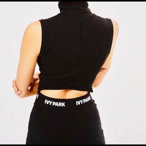 IVY PARK Black Asymmetric Midi Bodycon Dress